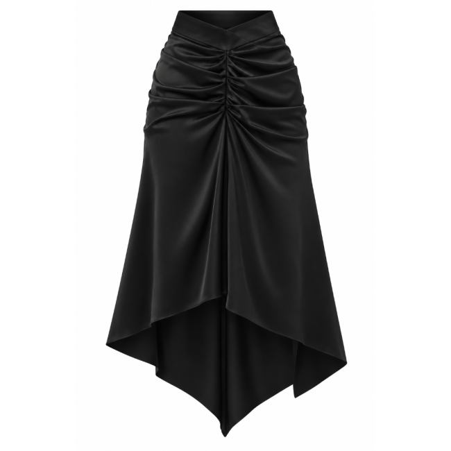 SATIN SKIRT BLACK