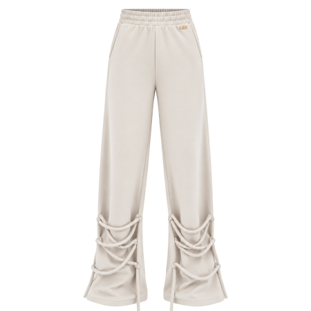 TIE PANTS -NUDE