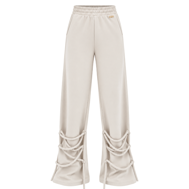 TIE PANTS -NUDE