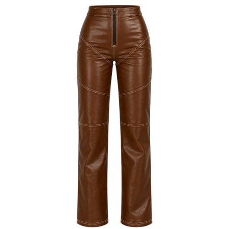 BROWN WASP - leather pants